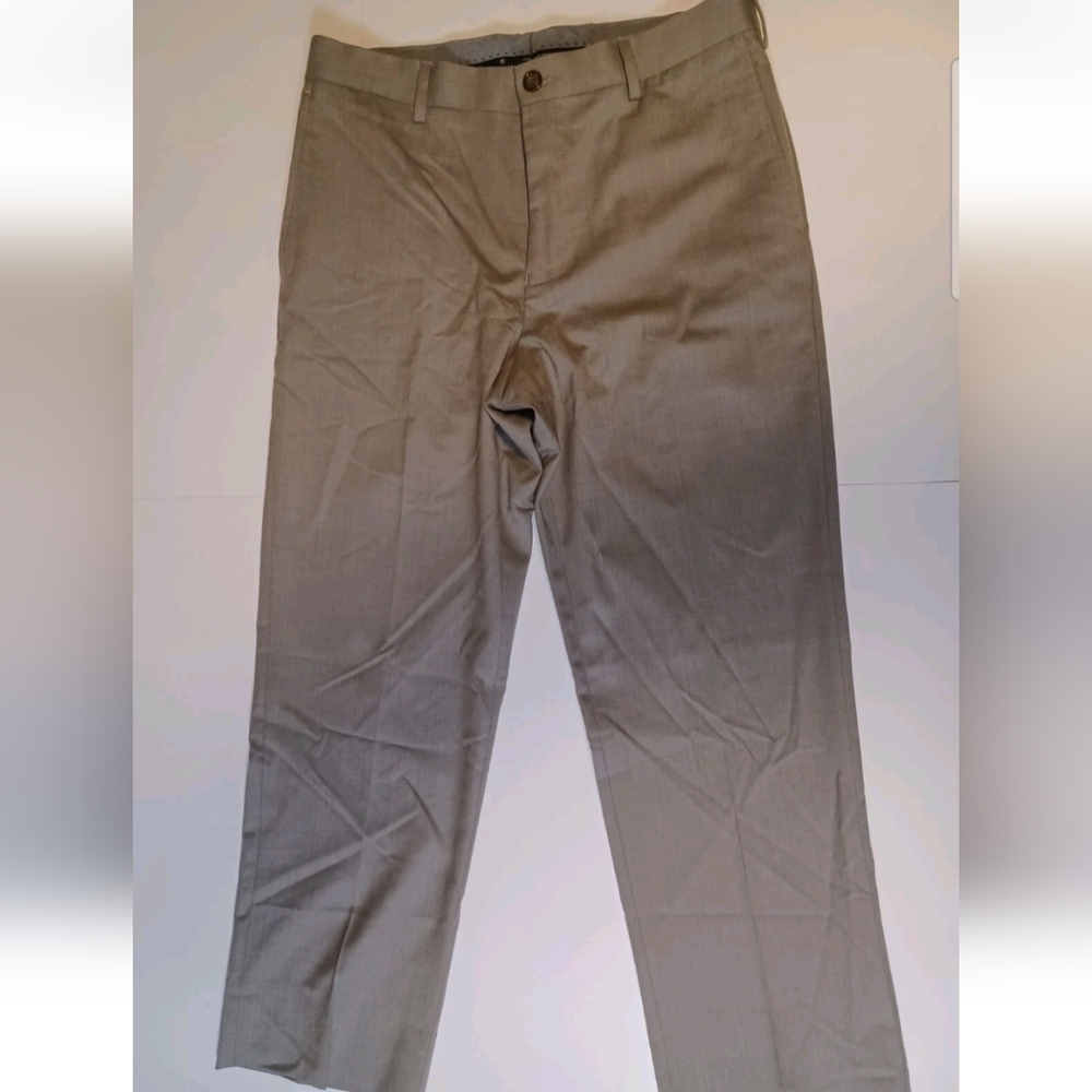 Hart Schaffner Marx Mens Dress Pants  Gray 32x32 Pleated